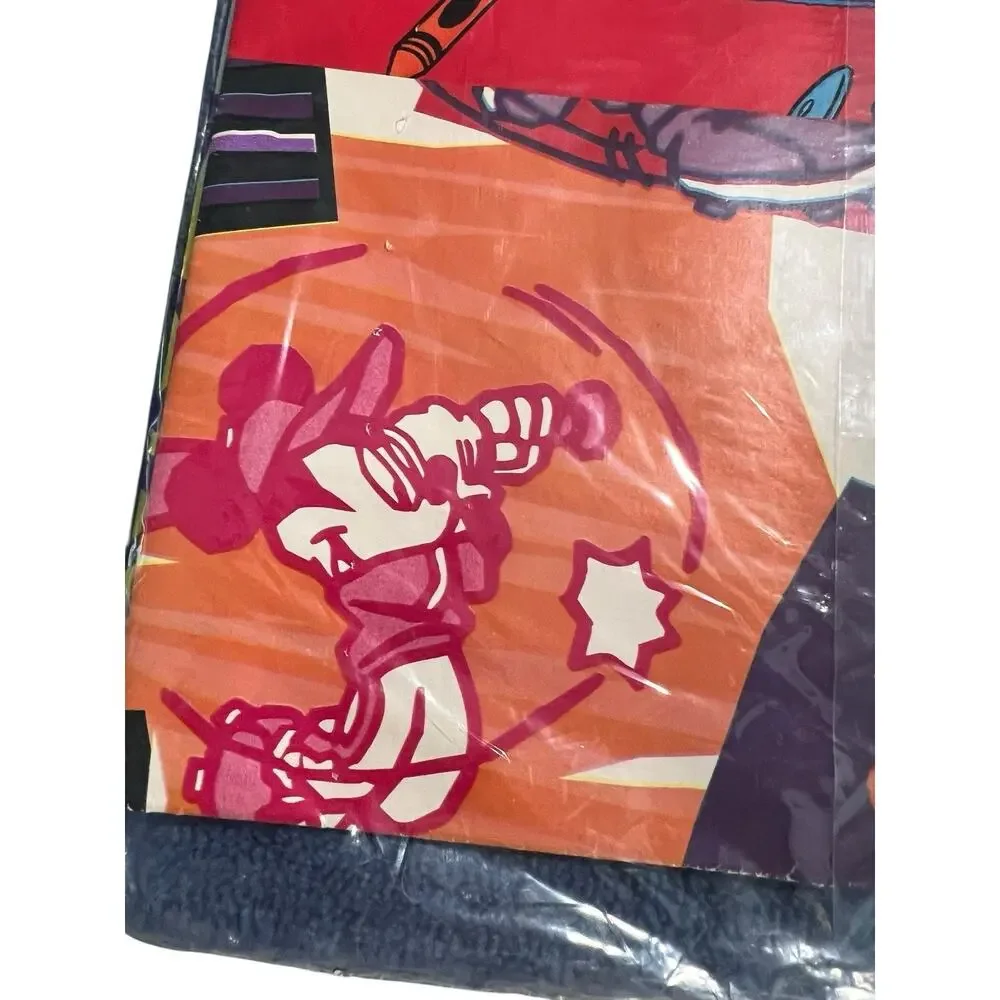 CLEO 80s Disney Mickey Mouse Minnie Goofy Wrapping Paper Flat 6 Sheets 37.5 Sq F
